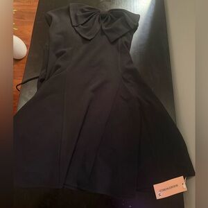 Black Bow-Detail Fit & Flare Dress